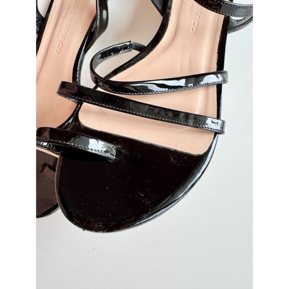 CLUB MONACO Black Patent Leather Flat Strappy Toe Thong Sandals, Size 37 - Picture 4 of 9